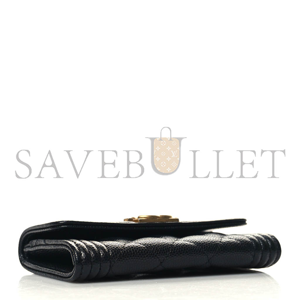 Ch*el caviar quilted boy flap card holder black a80603 (11.3*7.5*2.1)